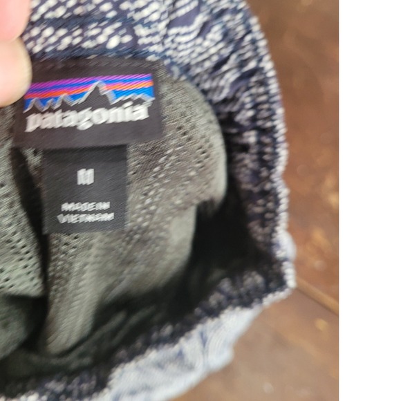 Patagonia Kids Wave Print Swim Trunks Shorts Blue White‎ Size M #9 - Picture 4 of 4